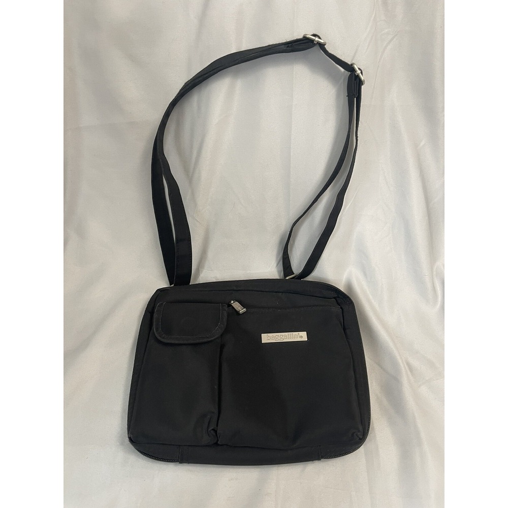 BAGGALLINI Tour Crossbody Handbag Women Small‎ Black Nylon Purse Travel Bag